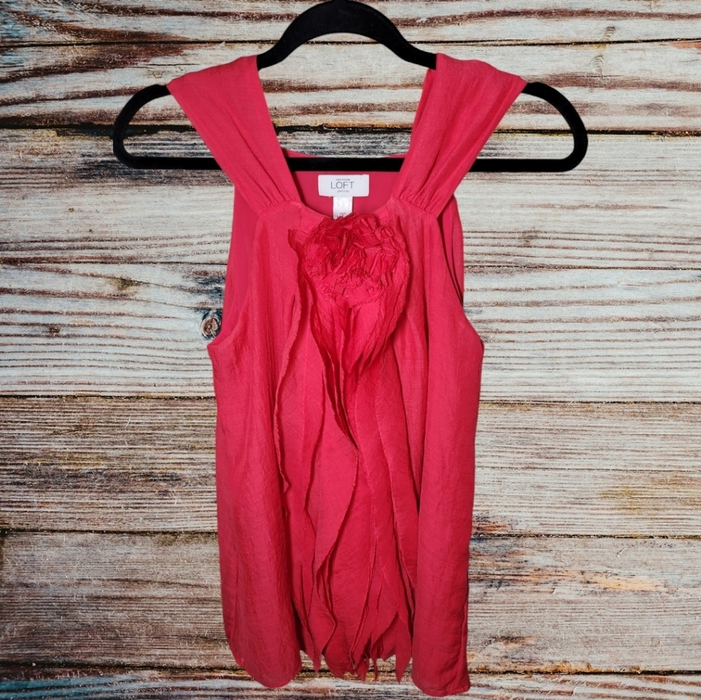Ann Taylor Loft Cascading Rose Top